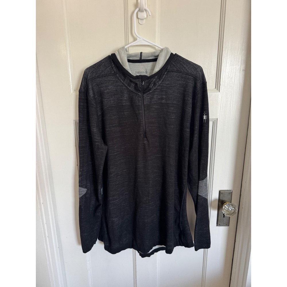 Smartwool Men's Dark Grey Merino 200 1/2 Zip Hoodie size xxl